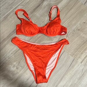 Women's Red Orange Bikini Set